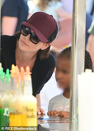 Charlize pictured with Jackson in Los Angeles