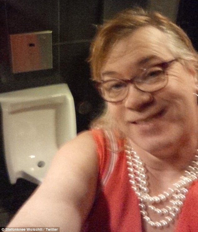 Daily life: Stefonknee posted a selfie in front of a urinal to raise awareness about the necessity of unisex bathrooms in public establishments 