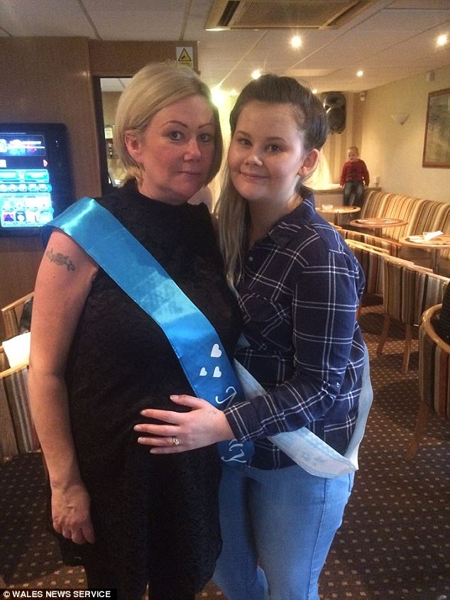 Jessica (pictured with her pregnant mother), 21, once feared she would never be able to fulfil her dream of becoming a mum