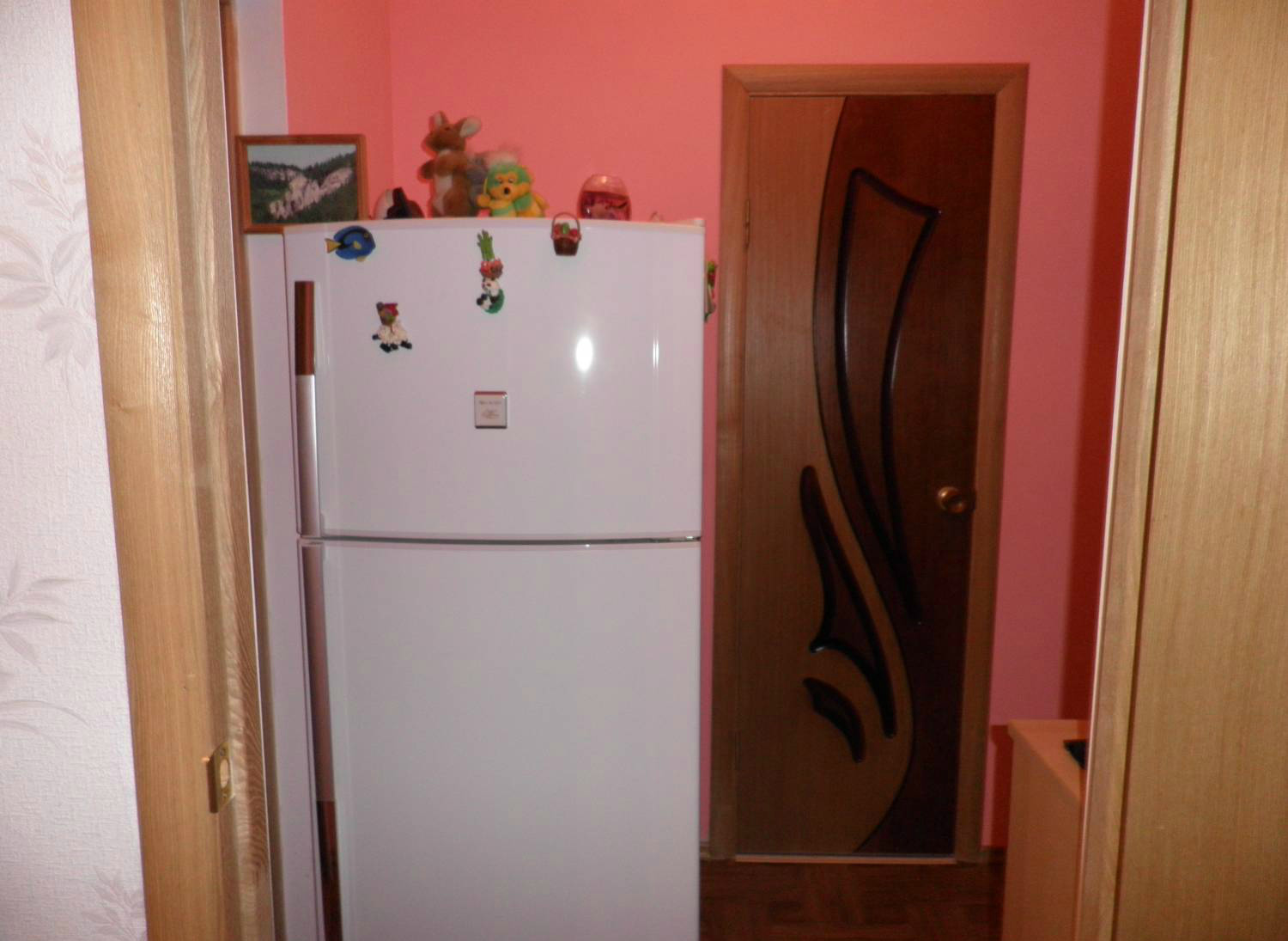 Холодильник в маленьком коридоре