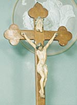 Crucifix - a cross with a figure of Jesus on it